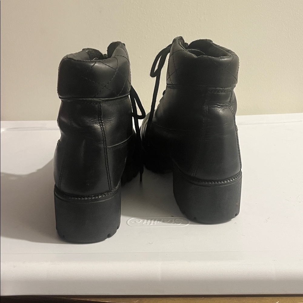 Black Lace-Up HARLEY DAVIDSON COMBAT BOOTS - Picture 4 of 7